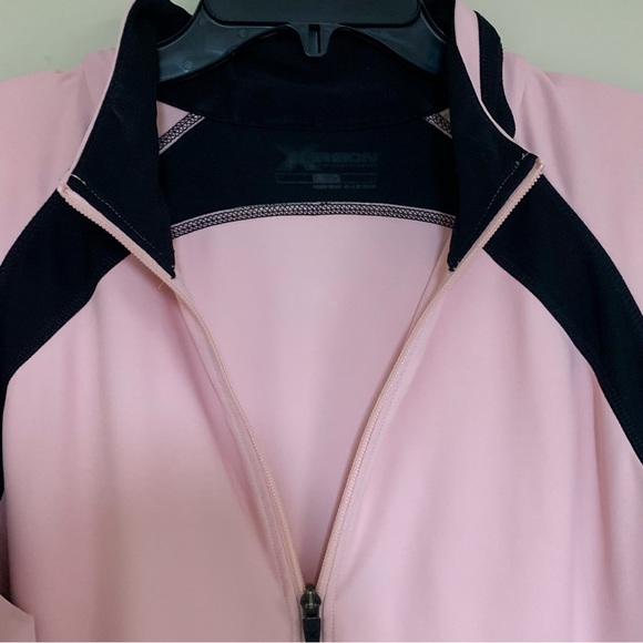 Light Pink and Black Sporty Zip-Up Jacket - Picture 4 of 6
